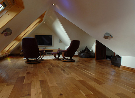 Home cinema in loft conversion
